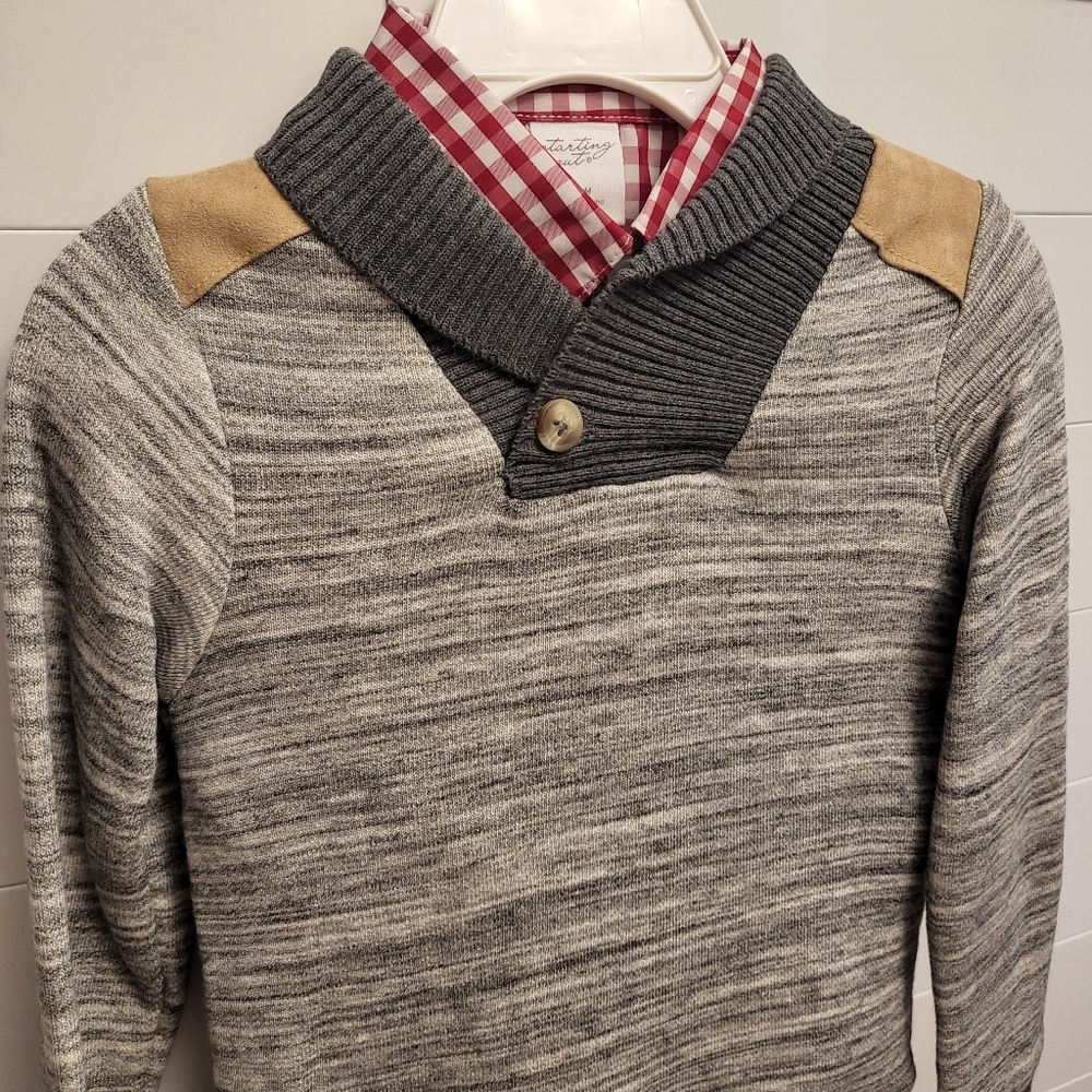 NWT Starting Out Boys Outfit Size 12 Months Sweater Collared Button Up & Pants - Picture 3 of 6